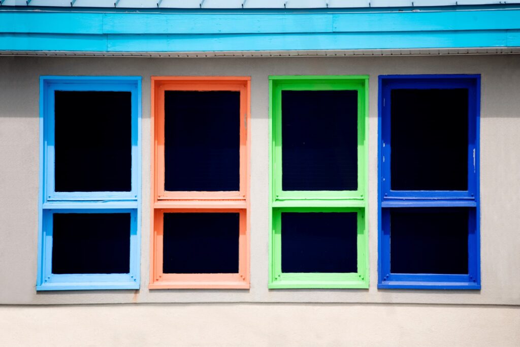 Bold Colorful Window Frames
