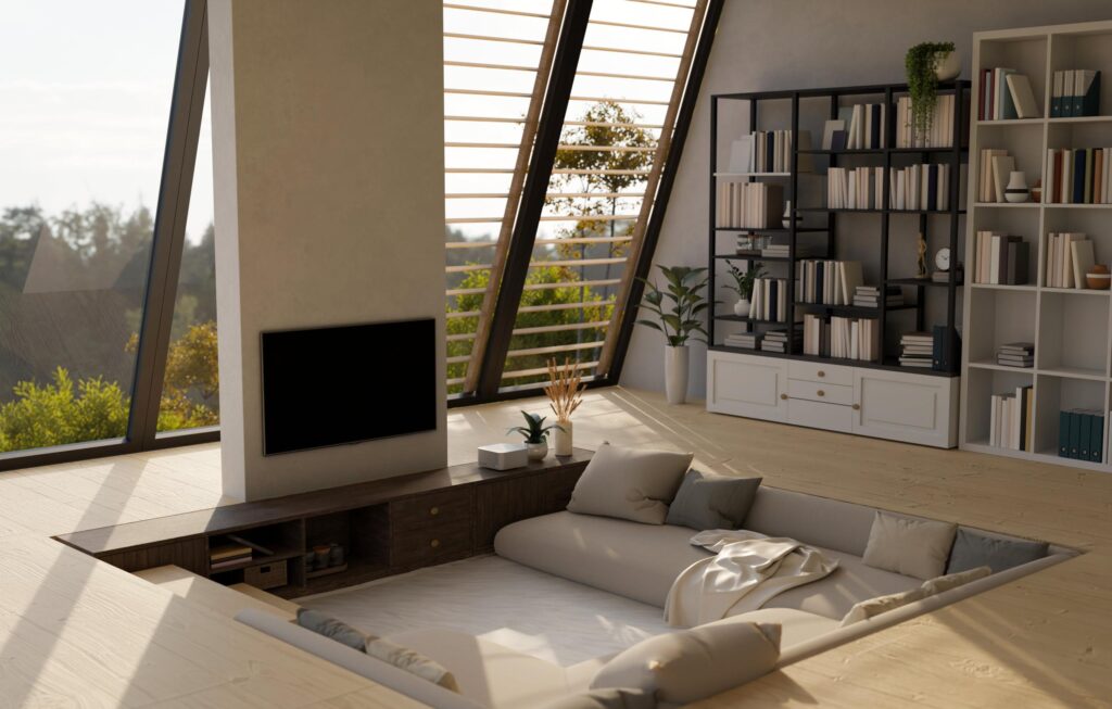 Modern Contemporary Sunken Living Room Scaled