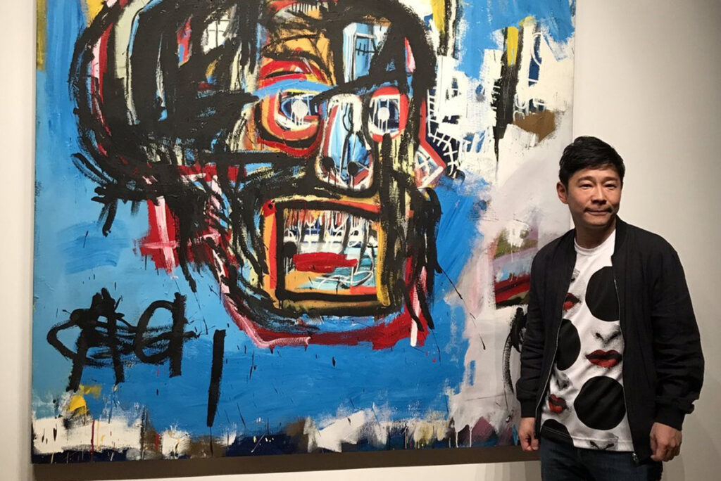 Yusaku Maesawa With Basquiats Untitled. Via Instagram