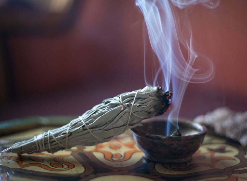 Burning Sage Or Incense
