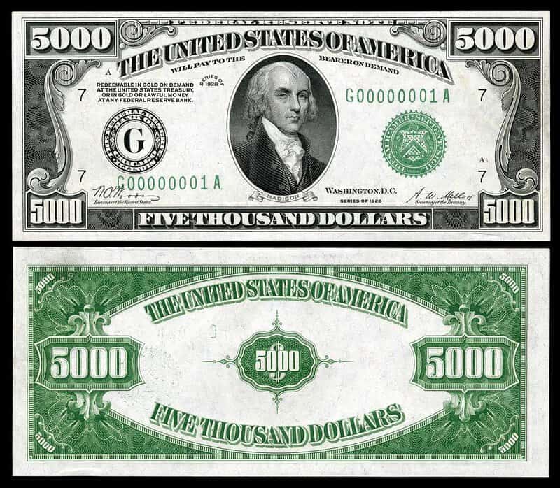 The 1913 $5,000 Bill (usa)