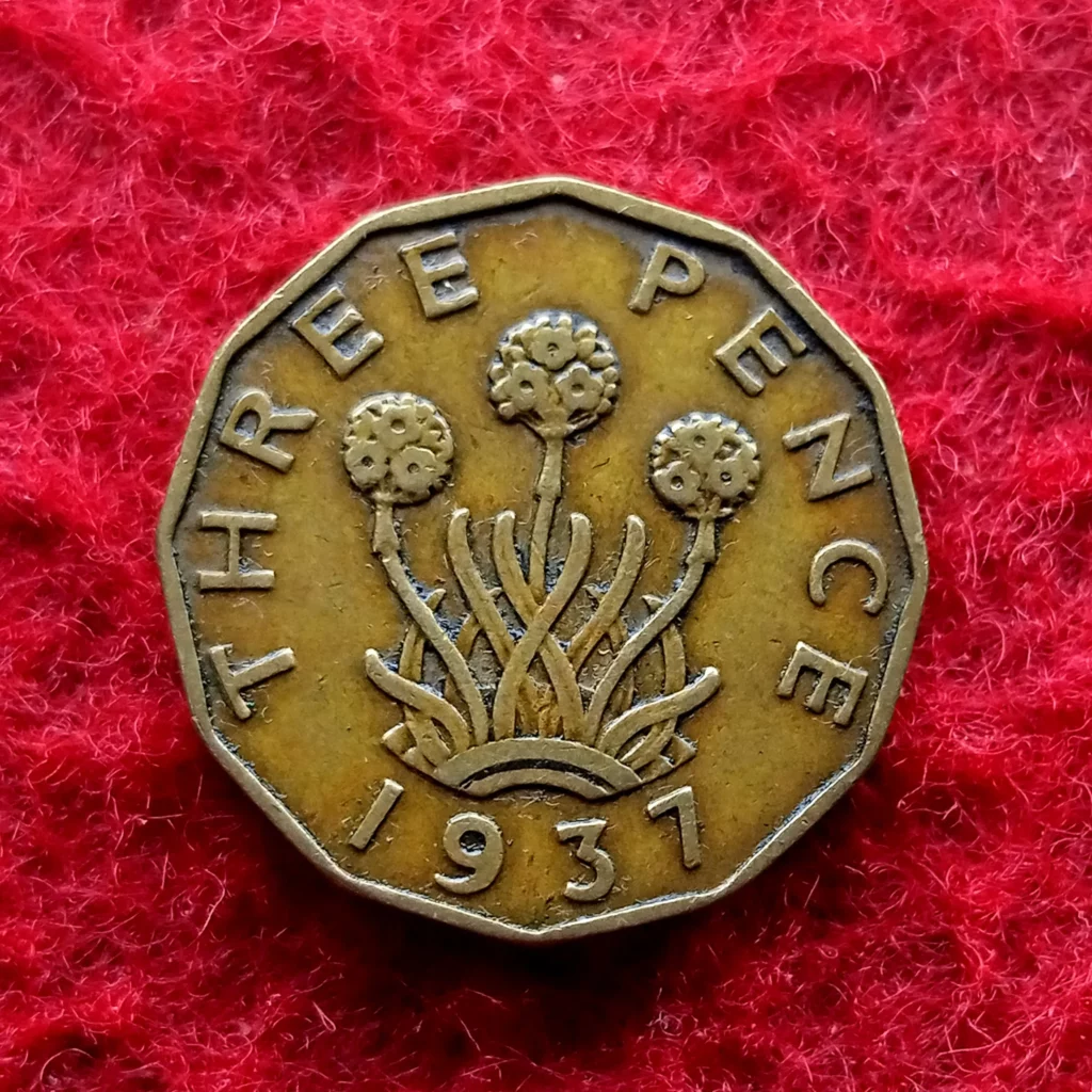 The 1937 King George Vi 3 Pence Coin (united Kingdom)