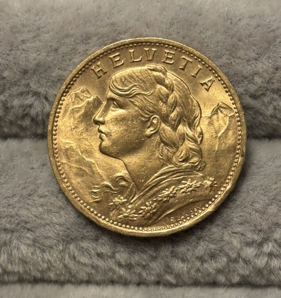 The 1950 Swiss 20 Franc Gold Coin (switzerland)