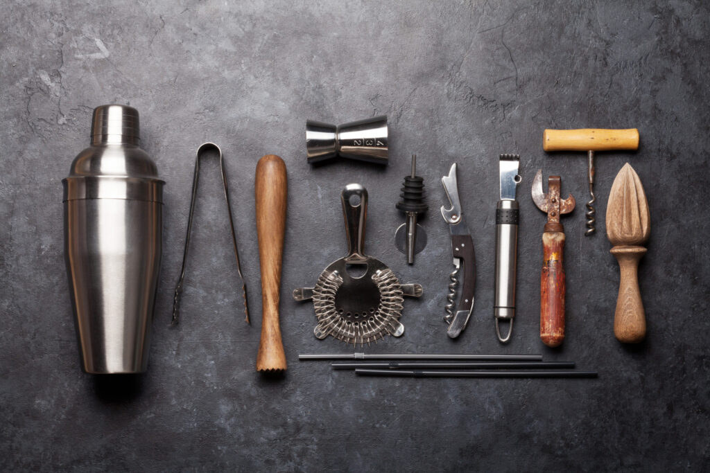 Cocktail Utensils. Set Of Bar Tools
