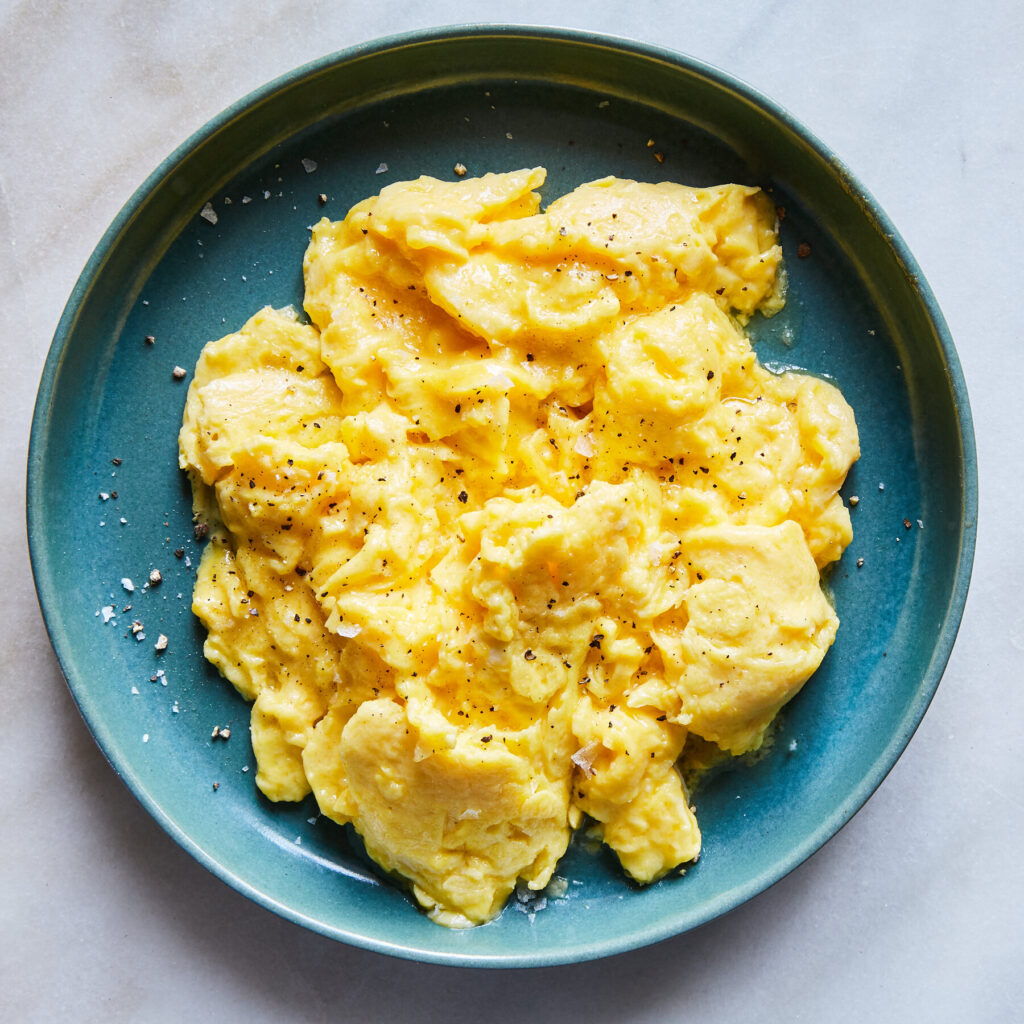 Use Ice Water For Perfectly Fluffy Scrambled Eggs