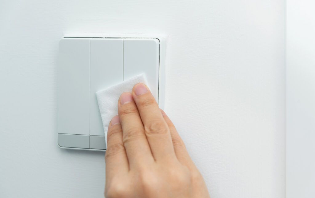 Wiping Door Handles & Light Switches