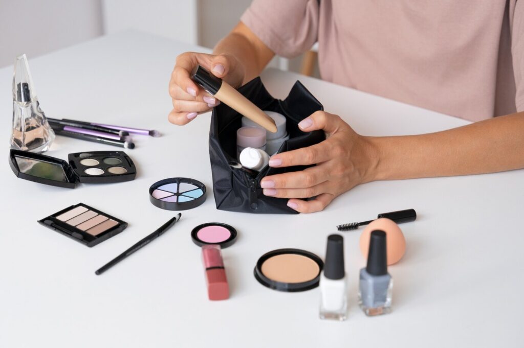Woman Using Vanity Case High Angle 23 2149764745