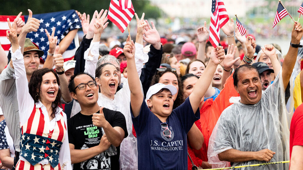 The Crowd Waiting For President Donald Trump To Speak At The