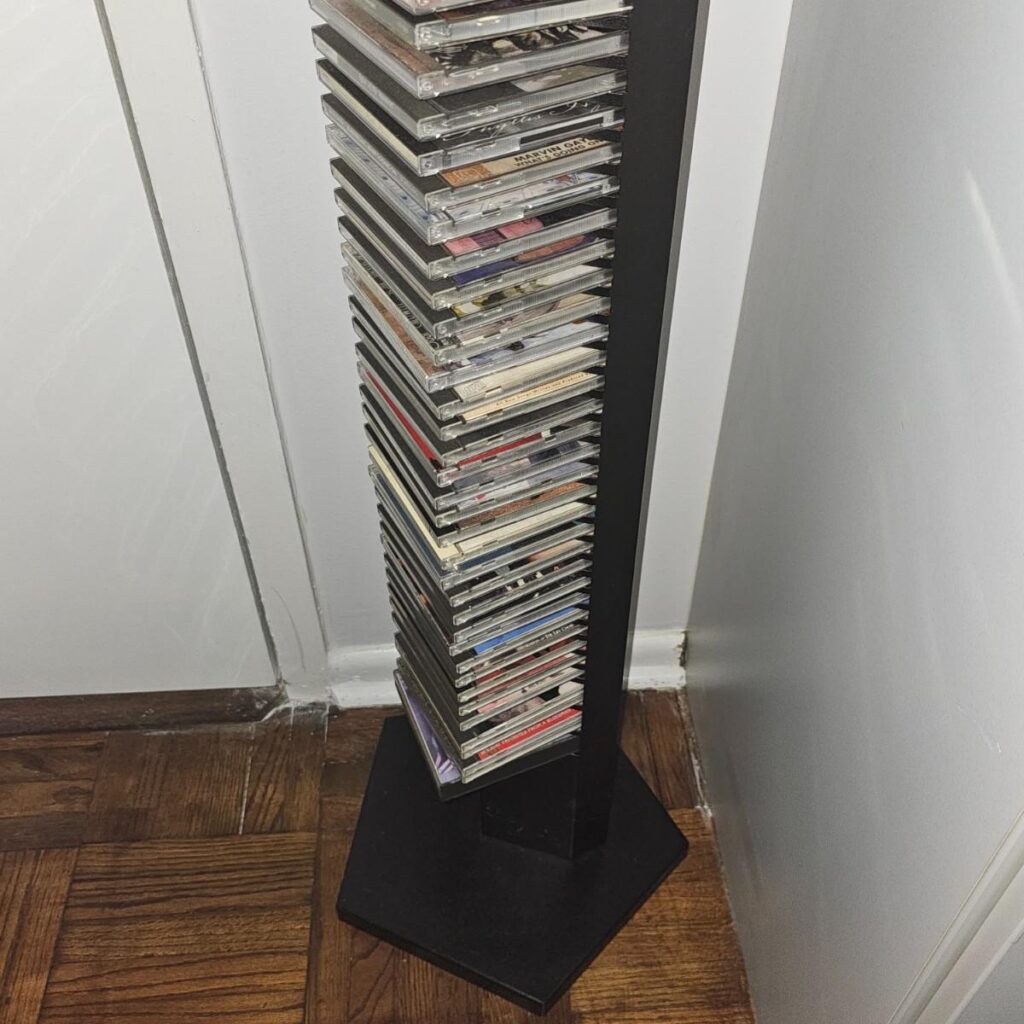 A Cd Tower Filled With Burned Mixes