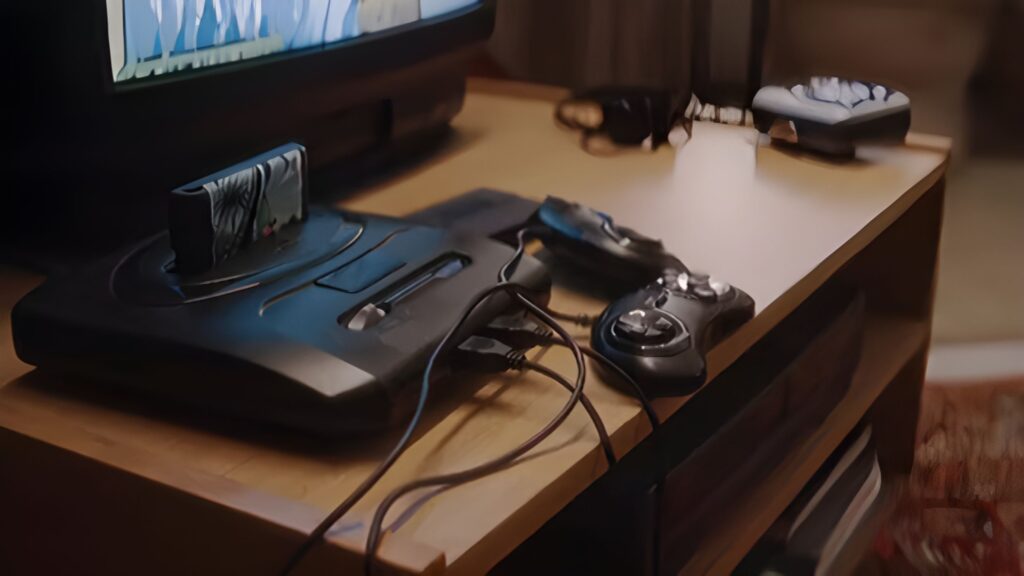 Agameconsolehookeduptoachunkytv