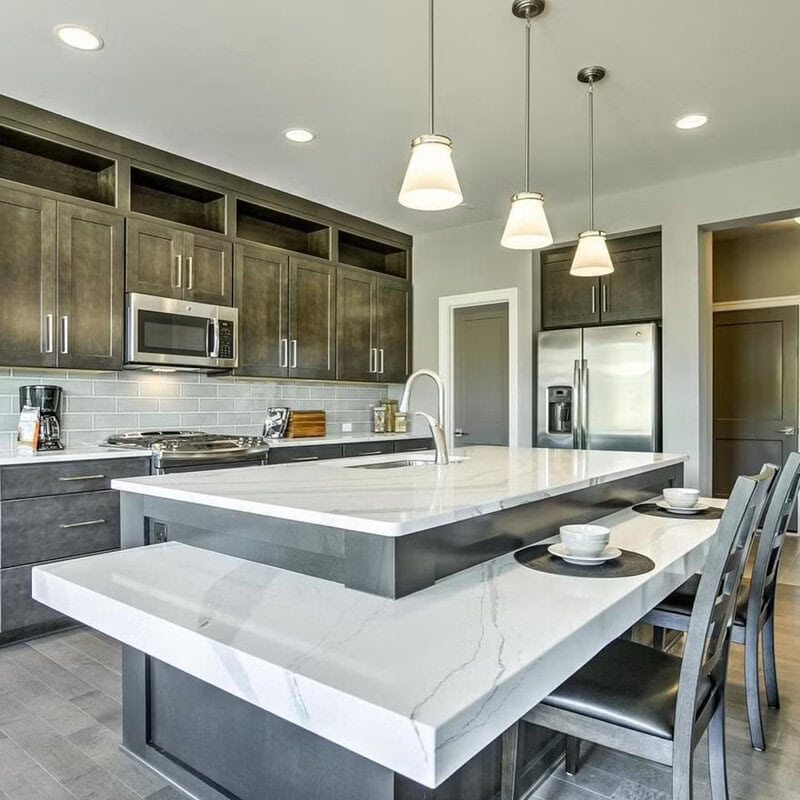 Double Tiered Island For Dining And Prep
