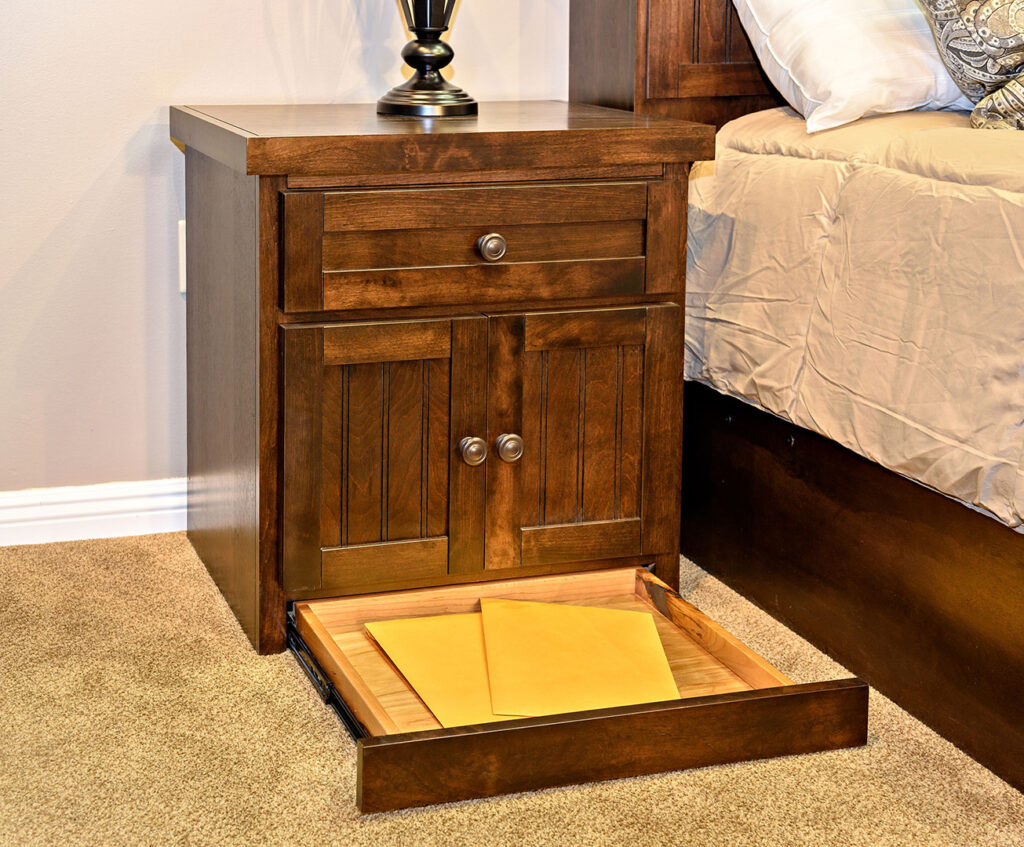 Hidden Storage Cabinet Door Drawer Base Open