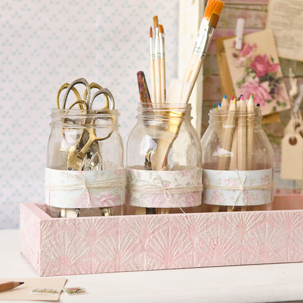 Mason Jars For Bathroom Or Desk Storage
