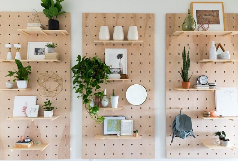 Pegboards And Floating Shelves