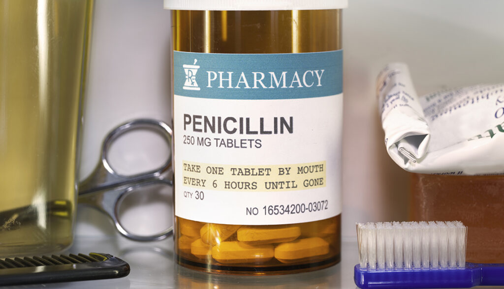 Close Up Of Penicillin In The Medicine Cabinet