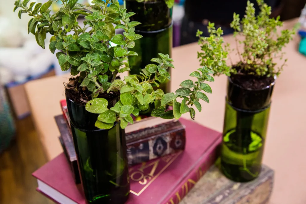 Wine Bottle Planter