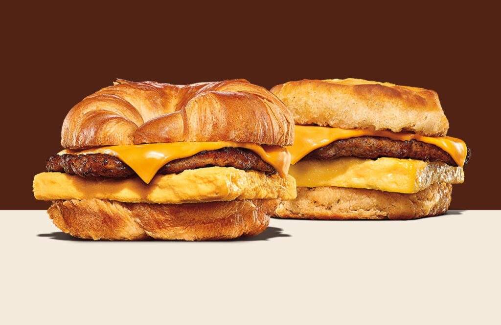 Burger King Offers A 2 For 5 Deal Online And In App On Their Sausage Egg Cheese Croissanwich And Biscuits 1 Max