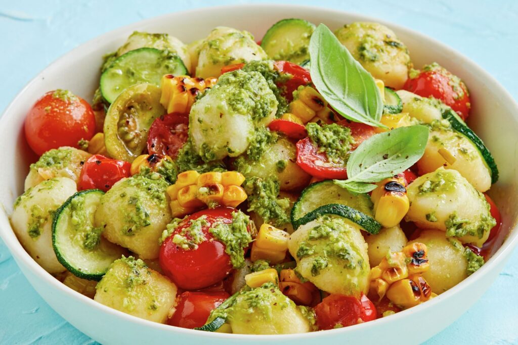 Gnocchi With Pesto And Veggies