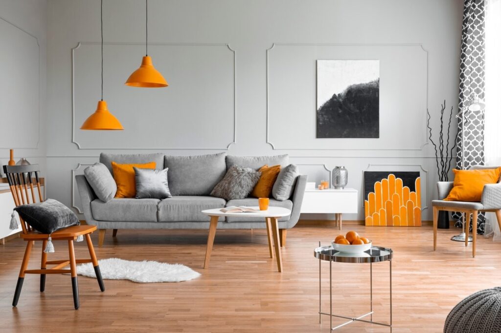 Grey Living Room Interior