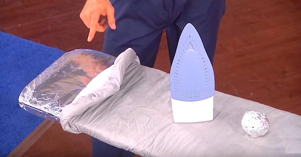 Placing Tinfoil Under Ironing Boards To Speed Up Ironing