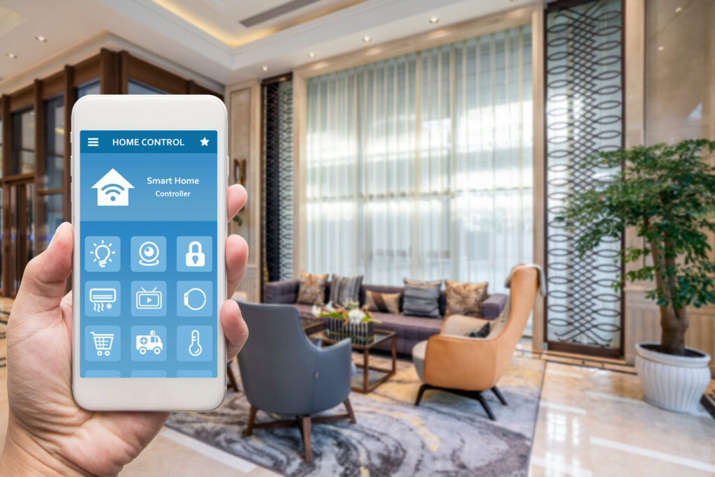 Smart Phone With Smart House, Home Automation, Device With App I