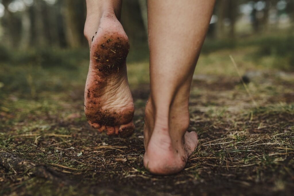 Walking Barefoot On Natural Ground
