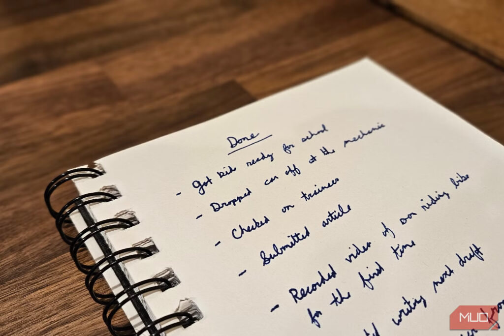 Writing A “done” List Instead Of A To Do List