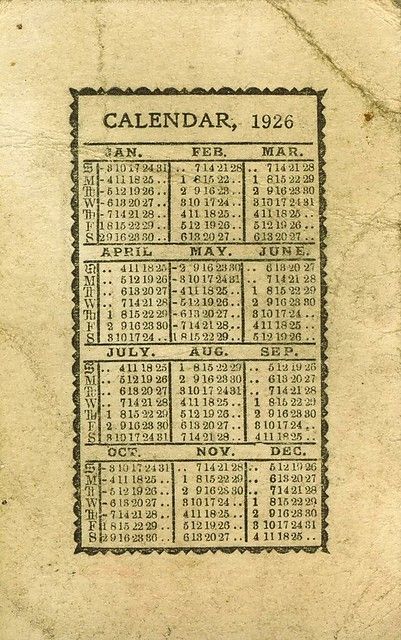 13. Old Calendars