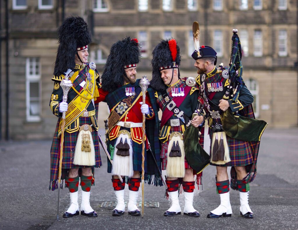 Two Sets Of Scots Pipe And Drum Major Brothers Perform Together The Royal Edinburgh Military Tattoo 2022