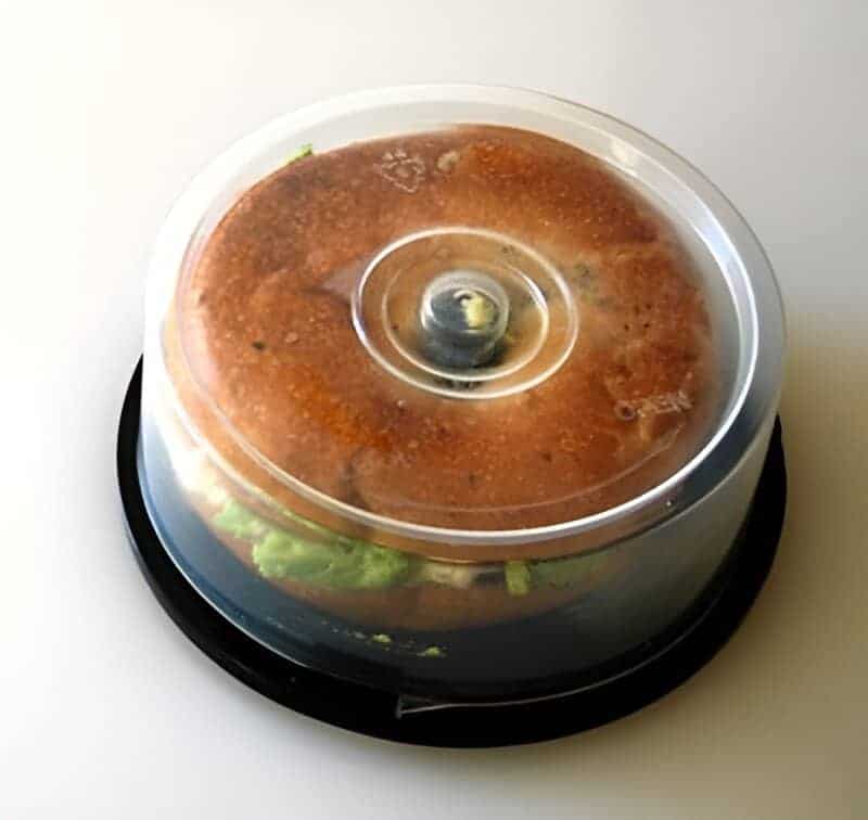 16. Old CD as a Bagel Holder