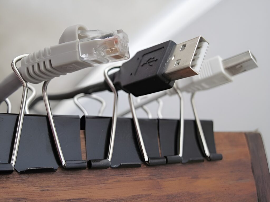 Binder Clip As A Cable Organizer (1)