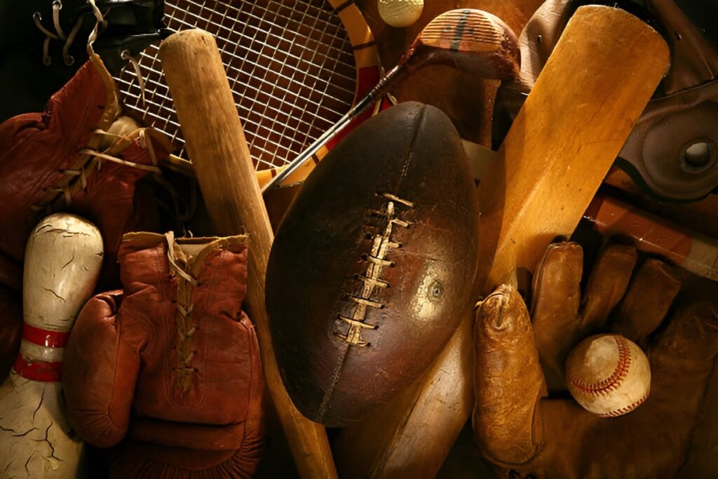 Old sporting equipment