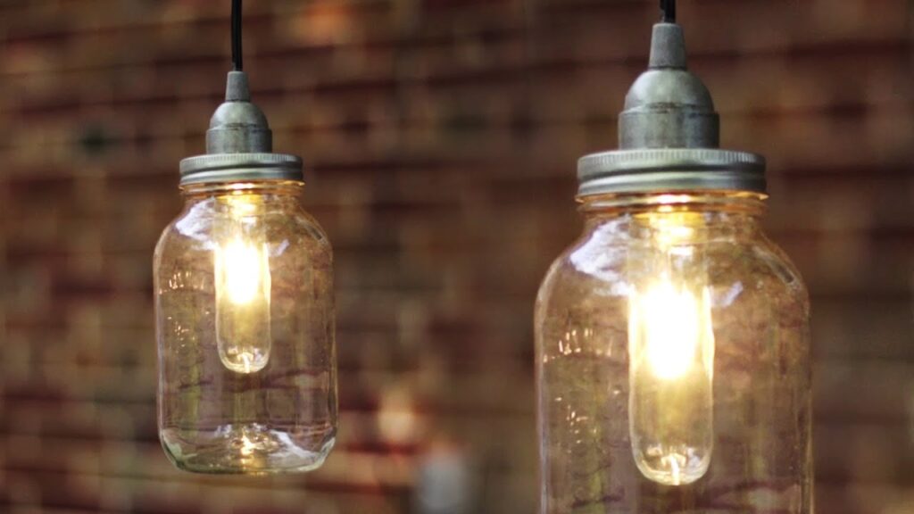 Outdoor Light Fixture From A Mason Jar And A Broken Lamp