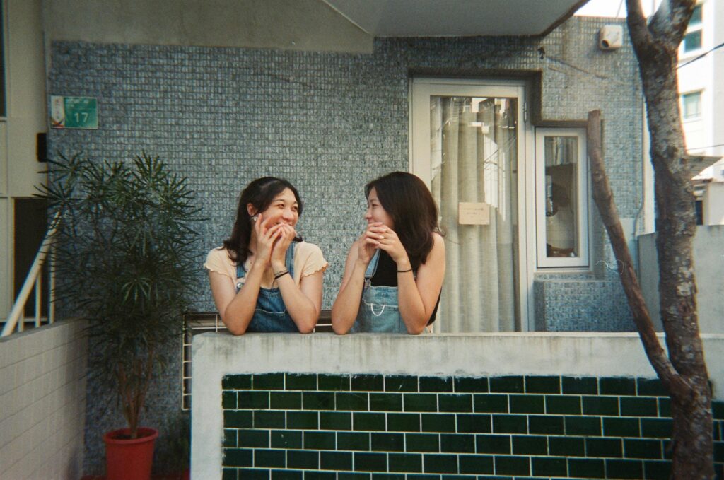 Smiling residents enjoying conversations