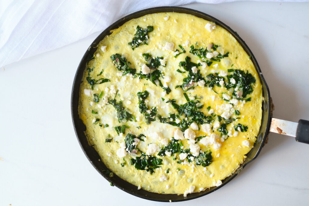 Spinach and feta omelette