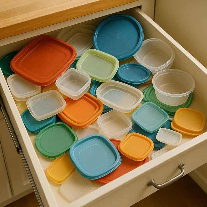 14. Tupperware Lids Without Containers