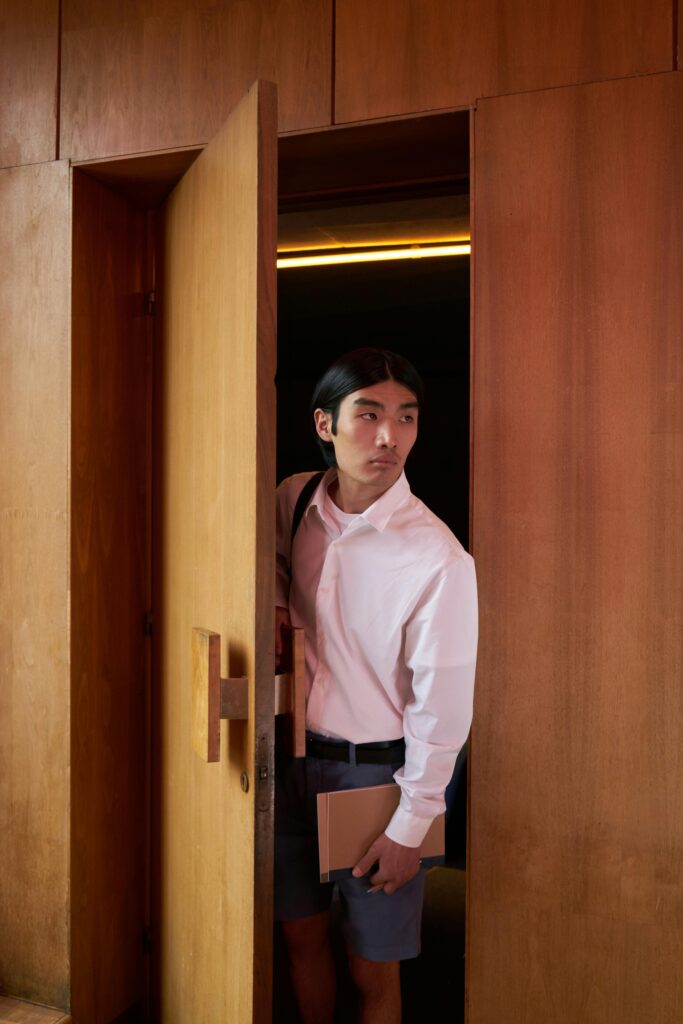 Cautiously opening the door