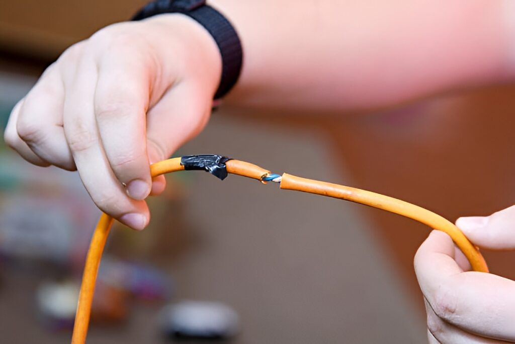Damaged or frayed electrical cords (1)
