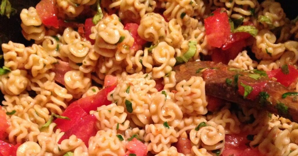 Vegan tomato basil pasta salad with homemade sun dried tomato dressing 1