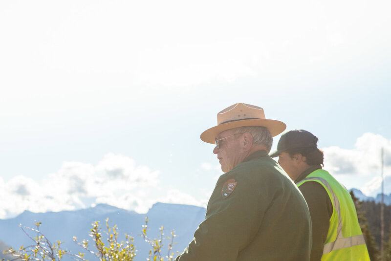 Park rangers survey logan pass