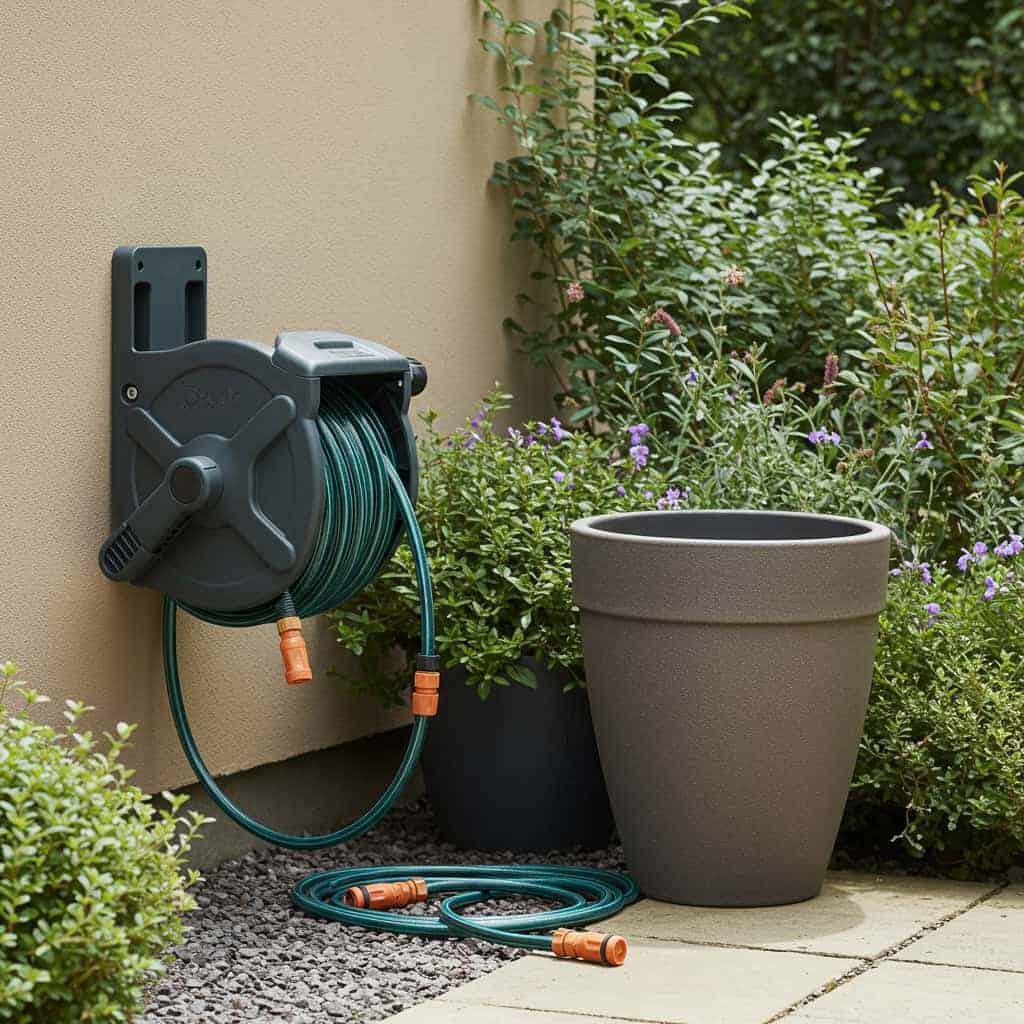 9. Garden Hose Reels & Pots