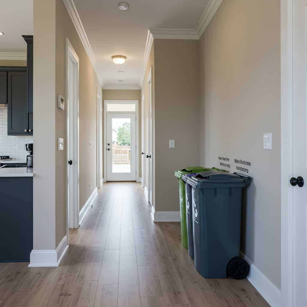 4. Distant Trash and Recycling Bins