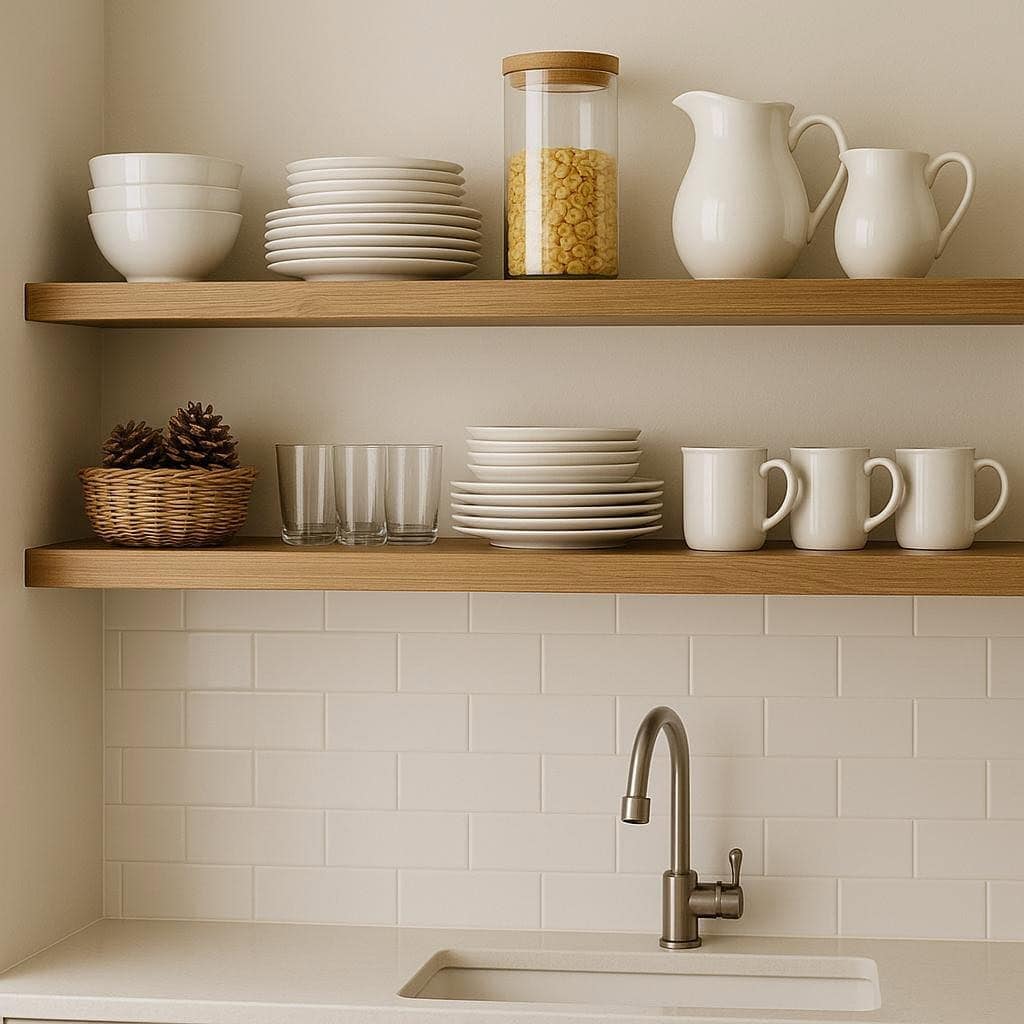 8. Open Shelving in Kitchens
