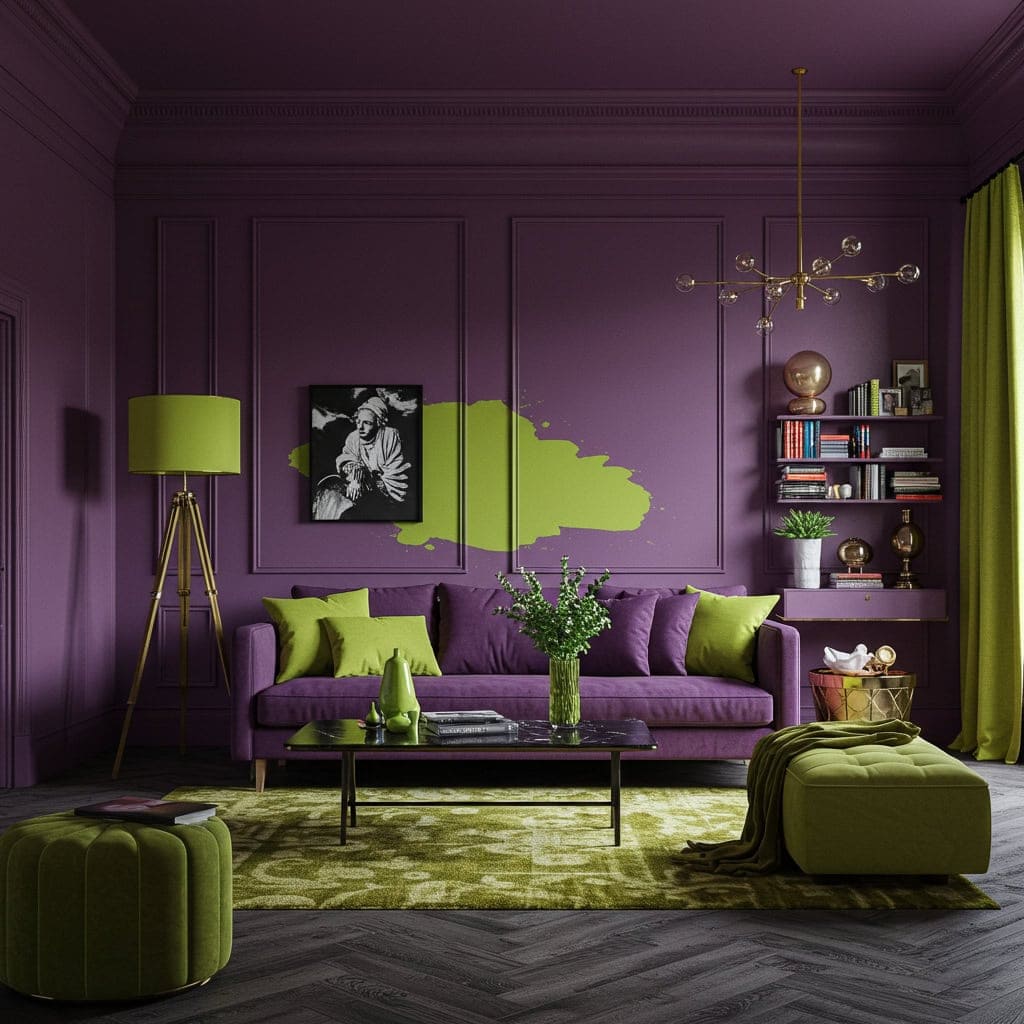 4. Aubergine and Chartreuse