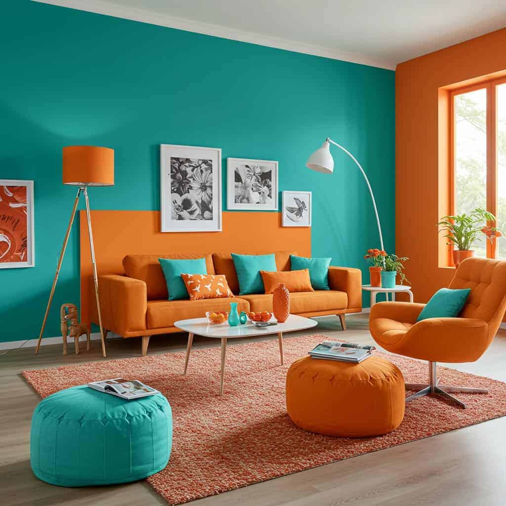 7. Turquoise and Tangerine
