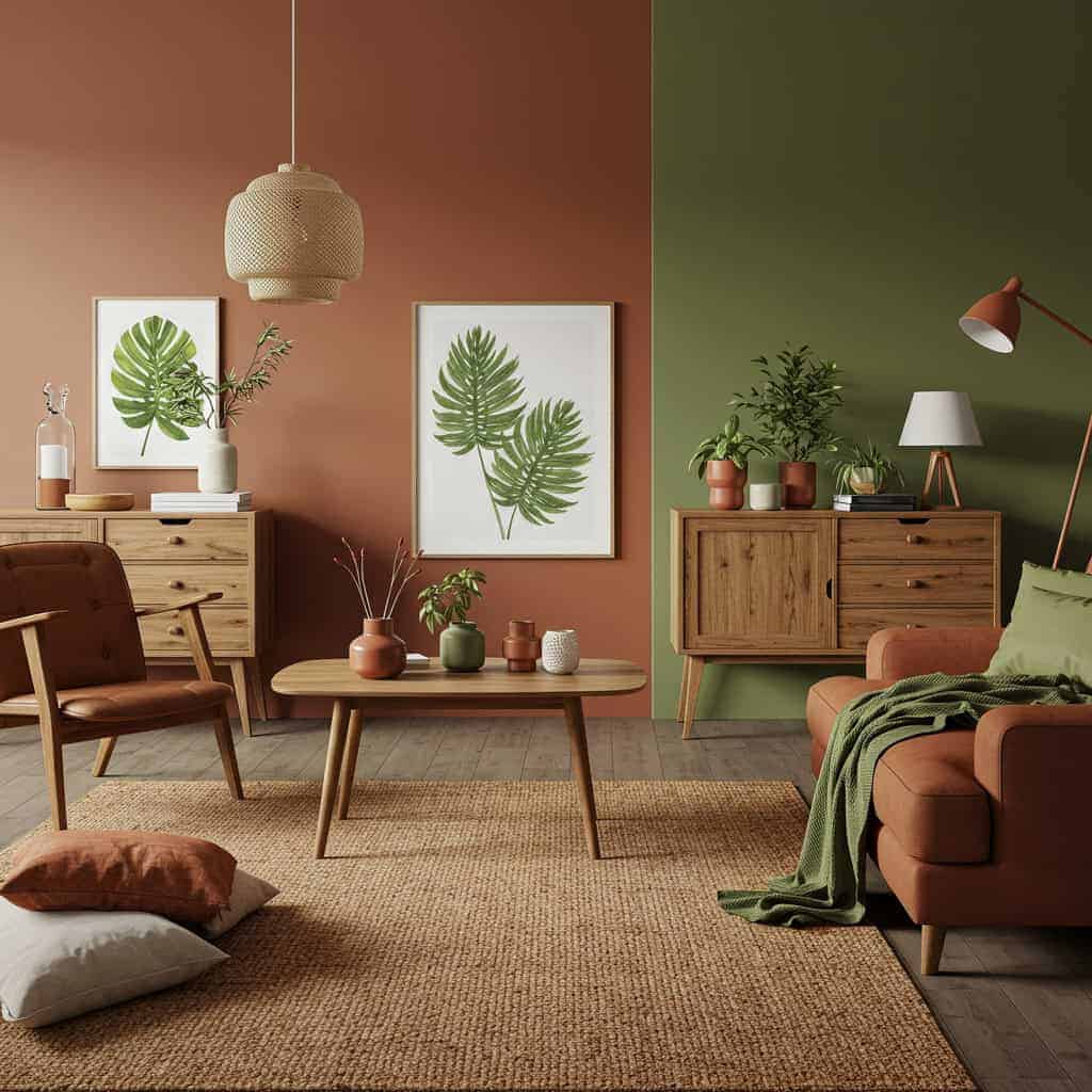 8. Olive Green and Terracotta
