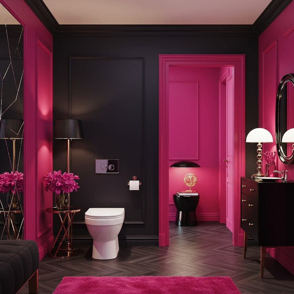 9. Black and Fuchsia