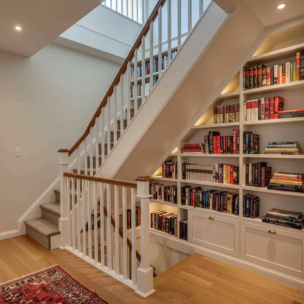 5. Cozy Under-the-Stairs Library
