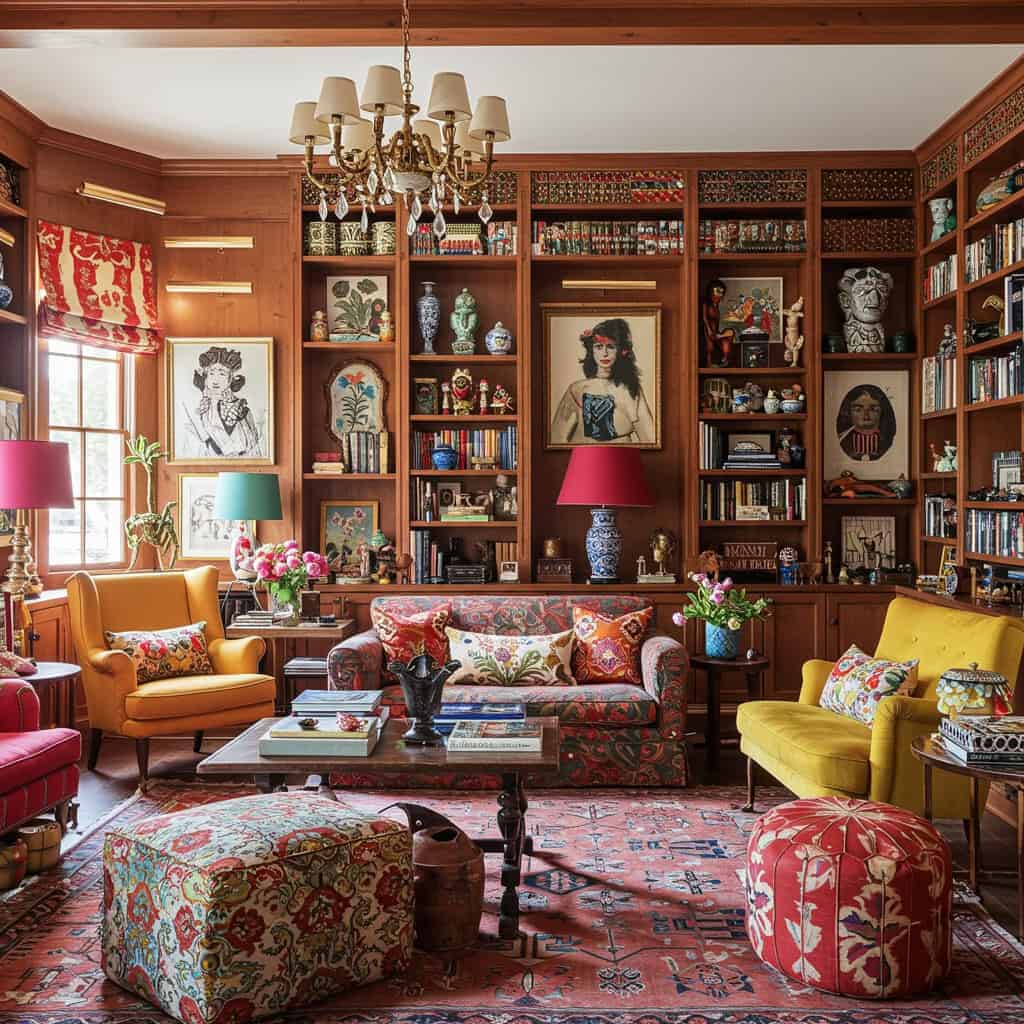 8. Vibrant Maximalist Library