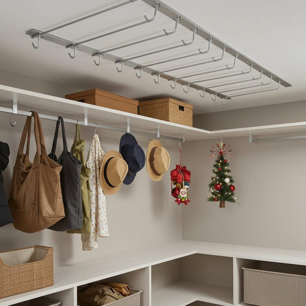 10. Ceiling-Mounted Hooks